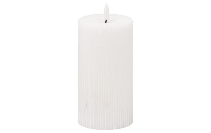 Hill Interiors Luxe Collection Natural Glow 3 x 6 Textured LED White Candle Set Of 4-20871 1