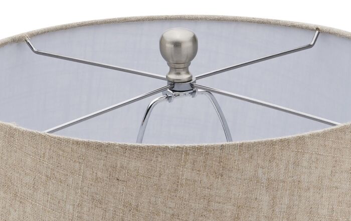 Hill Interiors Acantho Grey Ceramic Lamp With Linen Shade-22069