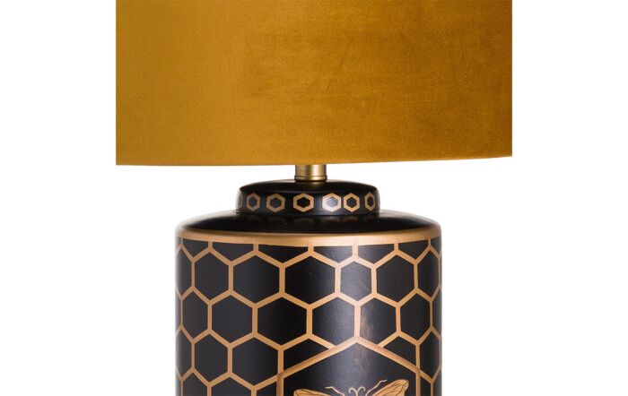 Hill Interiors Harlow Bee Table Lamp With Mustard Shade-20689