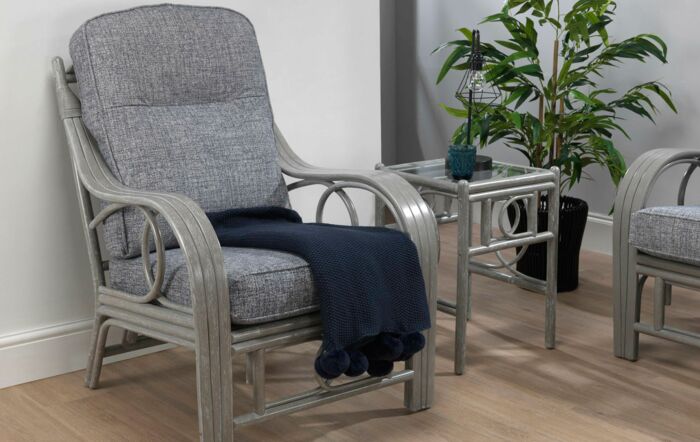 Desser Madrid Grey Cane Conservatory Armchair
