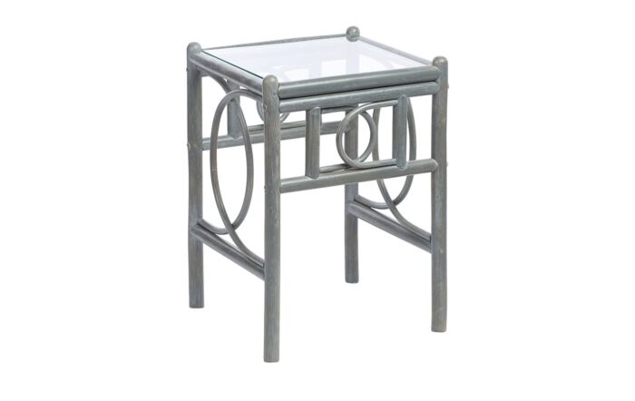 Desser Madrid Grey Cane Rattan Wicker Side Table