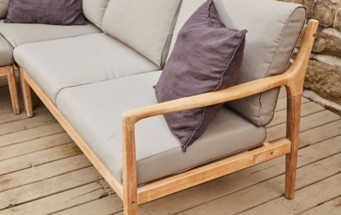 Pacific Lifestyle Malta Corner Sofa with Wooden Coffee Table-18-F-614