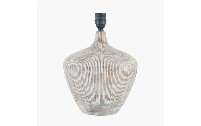 Pacific Lifestyle Manaia White Wash Textured Wood Table Lamp-30-667-BO