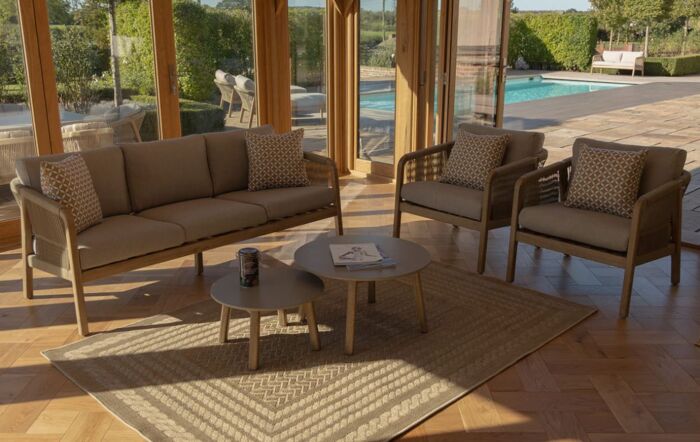 Maze Martinique 3 Seat Outdoor Sofa Set with Nest Tables-MART-3SLS-LB