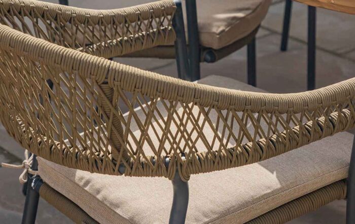 Maze Bali Rope Weave 6 Seat Round Garden Dining Set-BALI-6SRDS-GR-OT