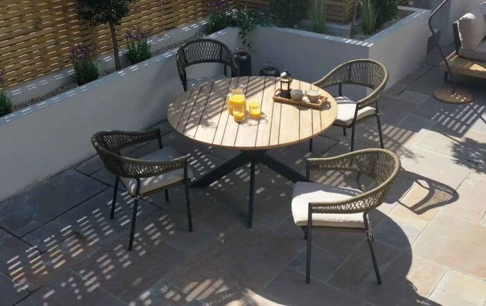 Maze Bali Rope Four Seat Dining Set - Olive Green-BALI-4SRDS-GR-OT