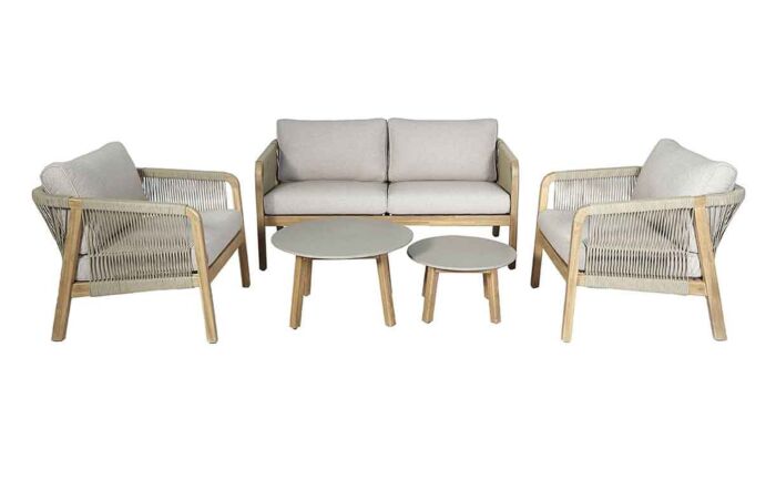 Maze Martinique Two Seat Rope Garden Sofa Set -MART-2SLS-LB