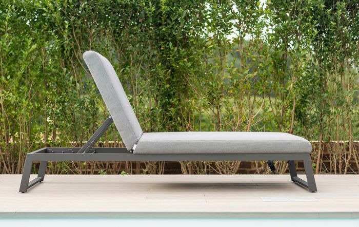 Maze Allure Outdoor Fabric Sunlounger - Flanelle-FB-ALU-SL-FL 1
