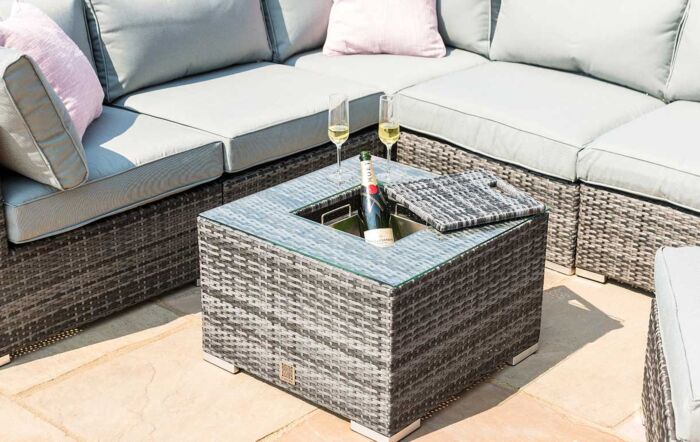 Maze London Corner Sofa Set with Ice Bucket - Grey-FLA-103575