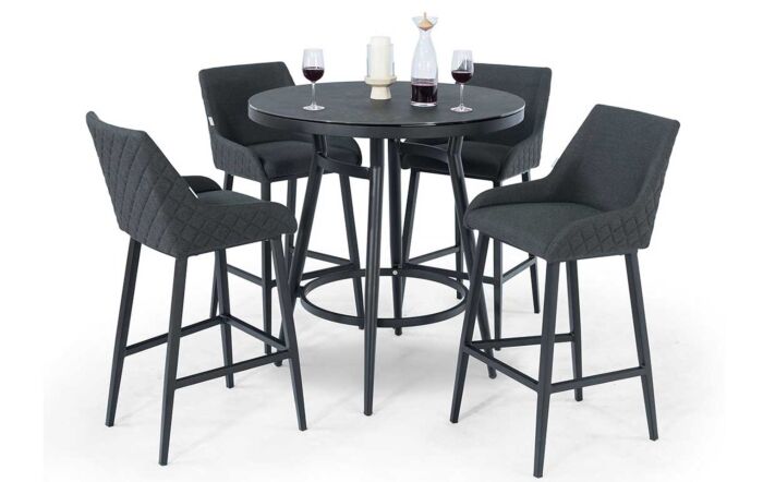 Maze Regal 4 Seat Round Bar Set - Charcoal-Maze Regal 4 Seat Round Bar Set - Charcoal 1