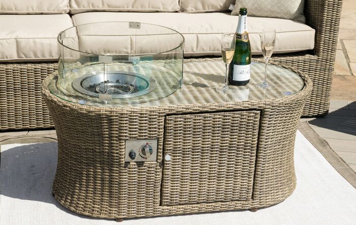 Maze Winchester 2 Seat Sofa Set with Fire Pit-WIN-202034-FP