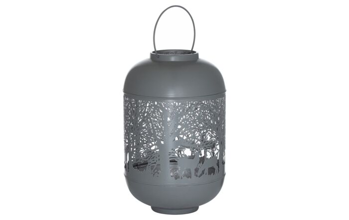 Hill Interiors Medium Silver And Grey Glowray Dome Forest Lantern