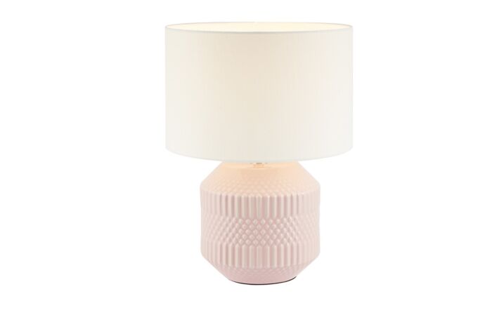Pacific Lifestyle Meribel Pink Geo Textured Ceramic Table Lamp