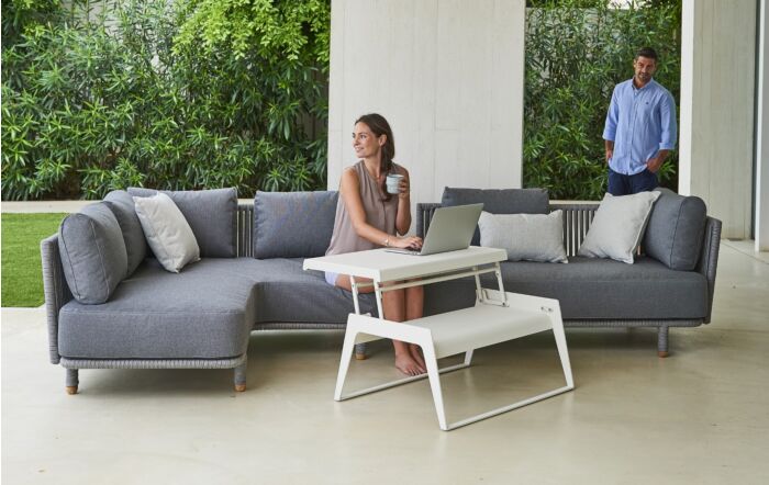 Small Santander Corner sofa with optional extra teak Gabor table