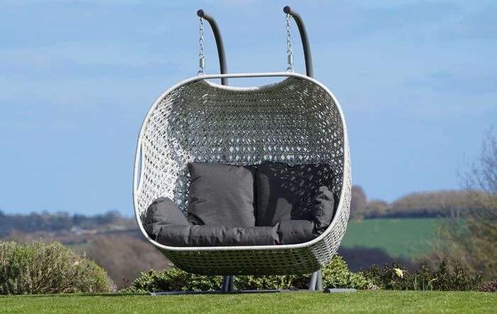 Bramblecrest Monterey Double Hanging Cocoon Egg Chair In Grey-RMHC3E 1