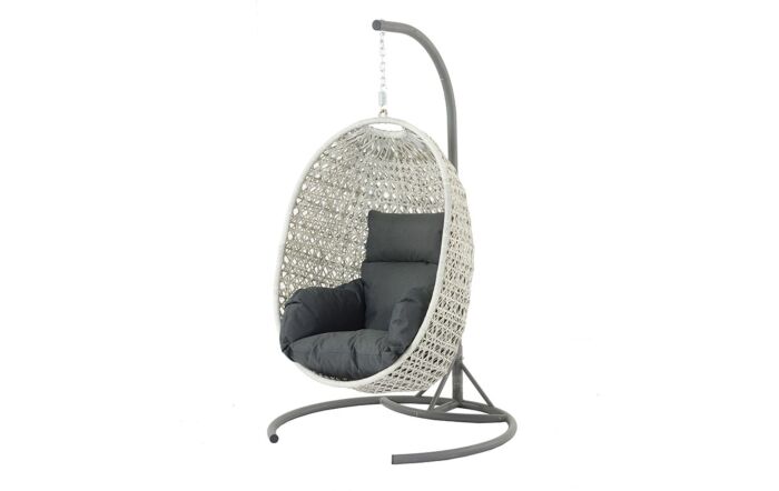 Bramblecrest Monterey Single Hanging Cocoon Egg Chair - Grey-RMHC1E