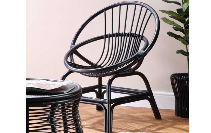 Moon Rattan Chair-Black-73061-Black