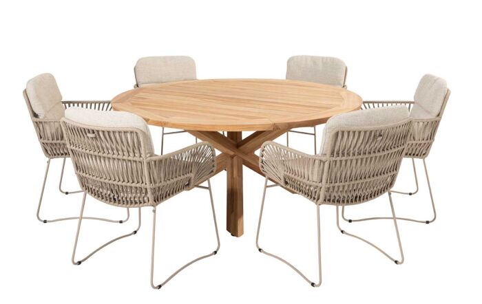 4 Seasons Outdoor Murcia Six Seat Round Garden Dining Set-MO-Murc240