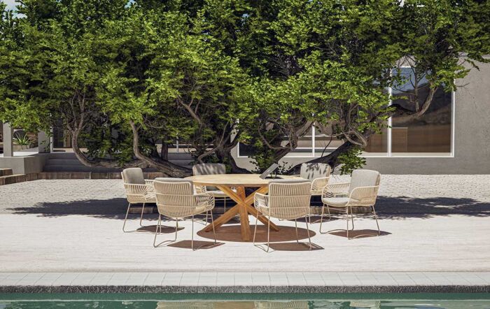 4 Seasons Outdoor Murcia Six Seat Round Garden Dining Set-MO-Murc240