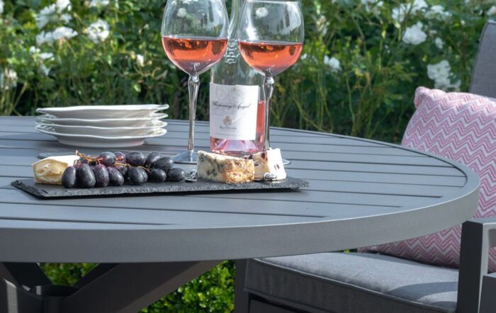 Maze New York 6 Seat Round Dining Set - Dove Grey-ALU-NY-101060-DG