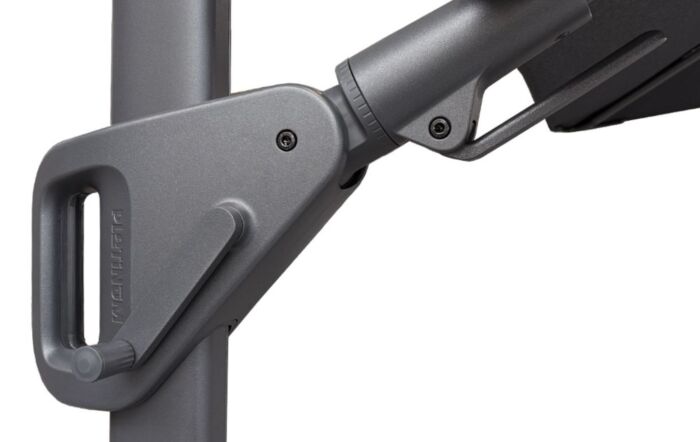 Pacific Lifestyle Nexus T2 Premium Anthracite/Faded Black Free Arm Parasol With Ancona 90kg Ceramic Wheeled Base-18-307-ANT-FB-18-201