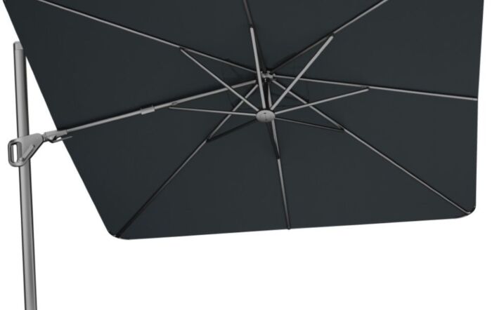 Pacific Lifestyle Nexus T2 Premium Anthracite/Faded Black Free Arm Parasol With Ancona 90kg Ceramic Wheeled Base-18-307-ANT-FB-18-201