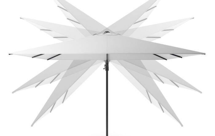 Pacific Lifestyle Nexus T2 Premium Sandstone/Champagne Free Arm Parasol With Venezia 90kg Ceramic Wheeled Base-18-307SA-CH-18-198