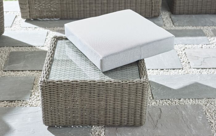 Combination Coffee Table & Footstool. Glass & cushion included.