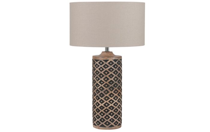 Pacific Lifestyle Orissa Tall Wooden Diamond Table Lamp