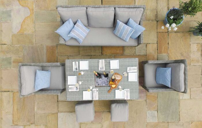 Maze Oxford Rattan Adjustable Garden Sofa Dining Set - Grey-OXF-V-205534-1