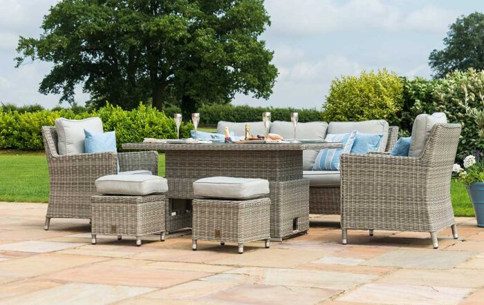 Maze Oxford Rattan Adjustable Garden Sofa Dining Set - Grey-OXF-V-205534-1