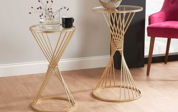 Pacific Lifestyle Liberty Glass And Gold Metal Large Table-76-518-L