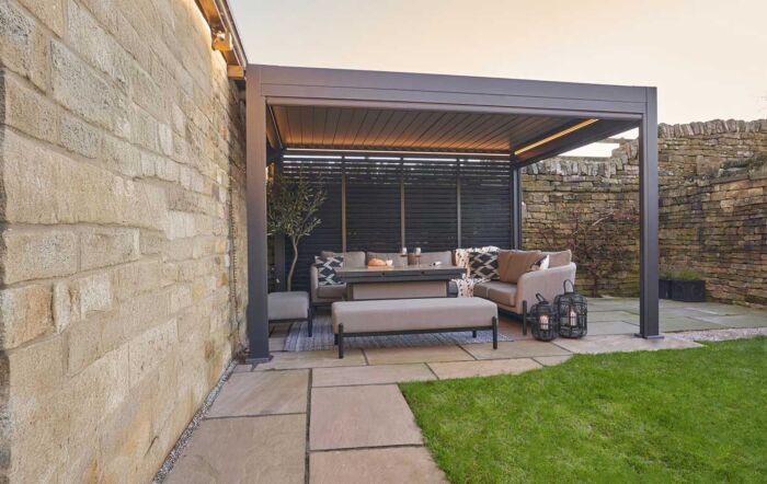 Pacific Lifestyle Abierto 3m x 4m Electric Pergola - Anthracite-Pacific Lifestyle Abierto 3 x 4 Electric Pergola - Anthracite 1