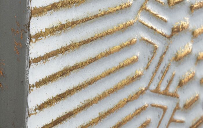 Pacific Lifestyle Antique White And Gold Textured Metal Wall Art-71-333 1