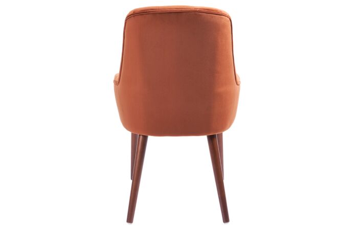 Pacific Lifestyle Antoinette Tobacco Velvet Armed Dining Chair Walnut Effect Legs-15-284-TO