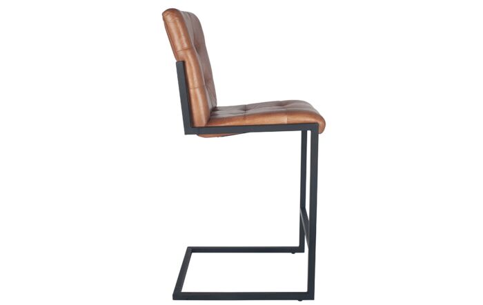 Pacific Lifestyle Arlo Vintage Brown Leather And Iron Buttoned Bar Stool-15-262-VB