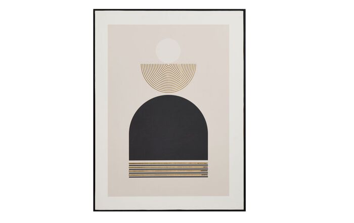 Pacific Lifestyle Art Deco Print With Linear Gold Detail And Black Frame-71-338