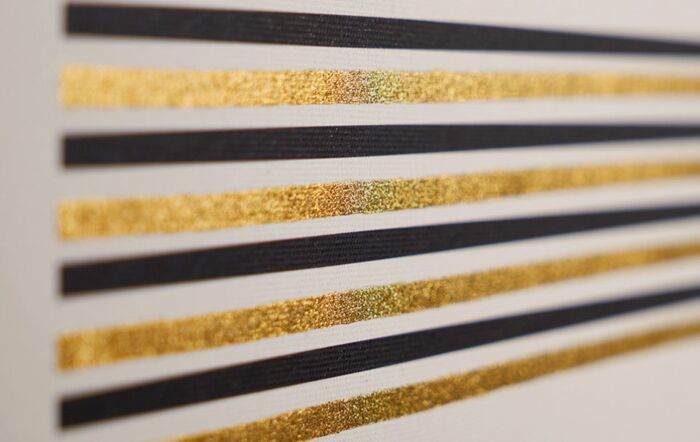 Pacific Lifestyle Art Deco Print With Linear Gold Details And Black Frame-71-337