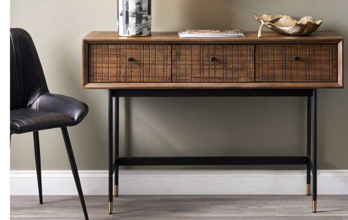 Pacific Lifestyle Arte Acacia Wood 3 Drawer Console Table-76-500