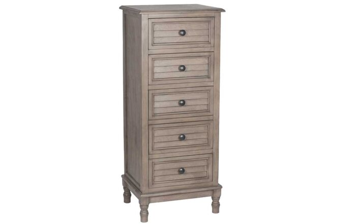 Pacific Lifestyle Ashwell Taupe Pine Wood Tall Boy