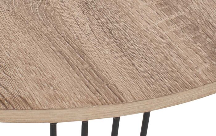 Pacific Lifestyle Atri Dark Wood And Black Metal Round Coffee table-76-461