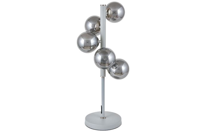 Pacific Lifestyle Blair Smoked Glass Ball And Grey Metal Table Lamp-30-898-C