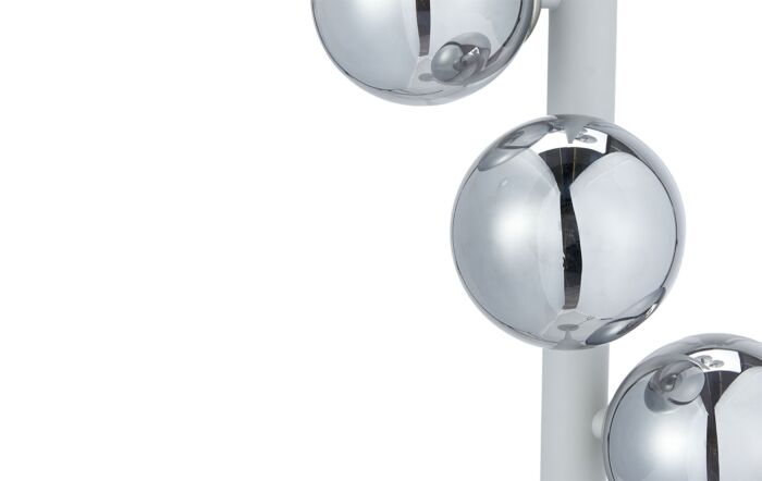 Pacific Lifestyle Blair Smoked Glass Ball And Grey Metal Table Lamp-30-898-C