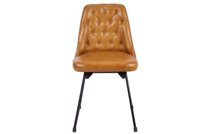 Pacific Lifestyle Camillo Mustard Leather Diamond Back Dining Chair-15-306-MU