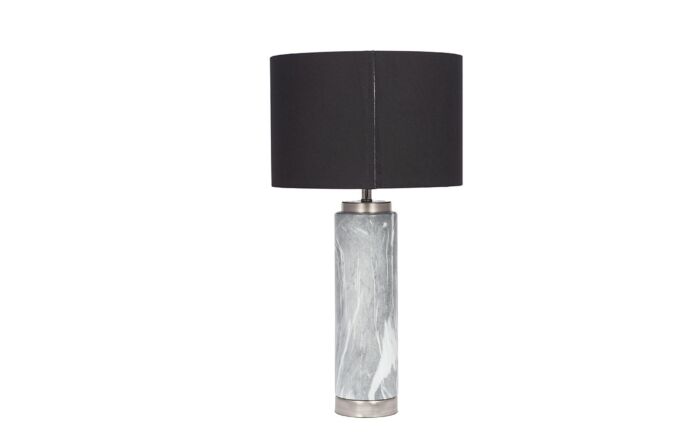 Pacific Lifestyle Carrara Grey Marble Effect Tall Ceramic Table Lamp-30-787-C