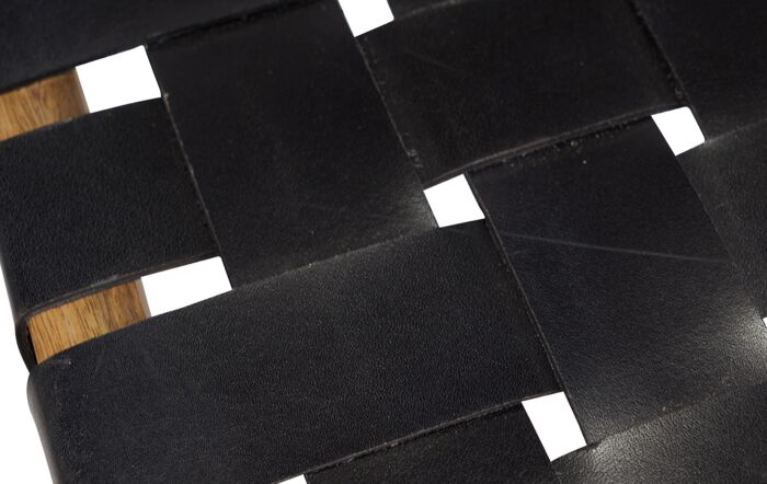 Pacific lifestyle S/3 Claudio Black Woven Leather and Wood Bench and Stools-15-305-BK