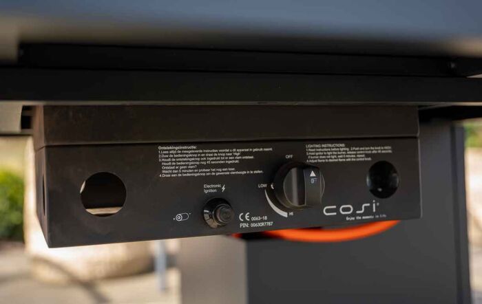 Pacific Lifestyle Cosiloft 100cm Black Steel and Grey Stone Effect Firepit-18-508-BK-GY