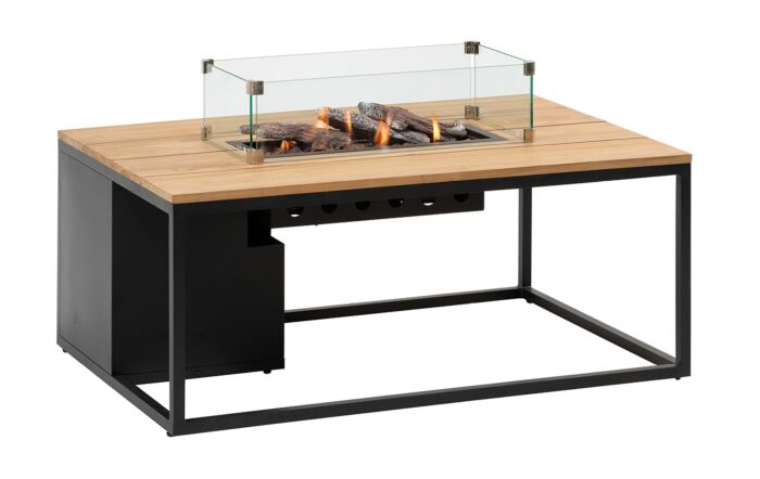 Pacific Lifestyle Cosiloft 120 Black and Teak Fire Pit Table-18-520-BK-TK