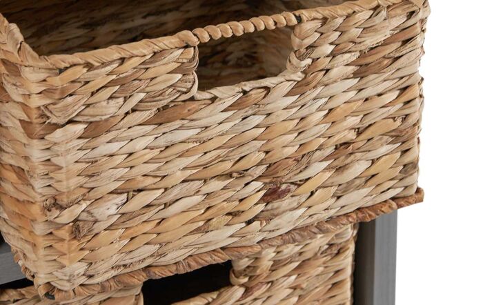 Pacific Lifestyle Devonshire Grey Wood 2 Drawer 4 Basket Unit-76-524