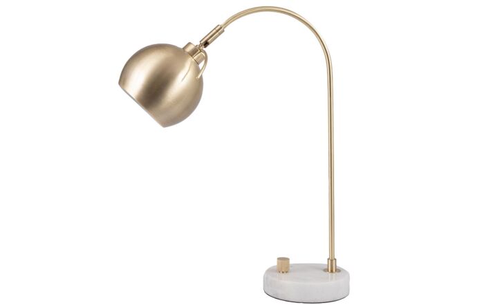 Pacific Lifestyle Feliciani Brushed Brass Metal And White Marble Table Lamp-30-858-C